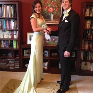 Sage green prom dress